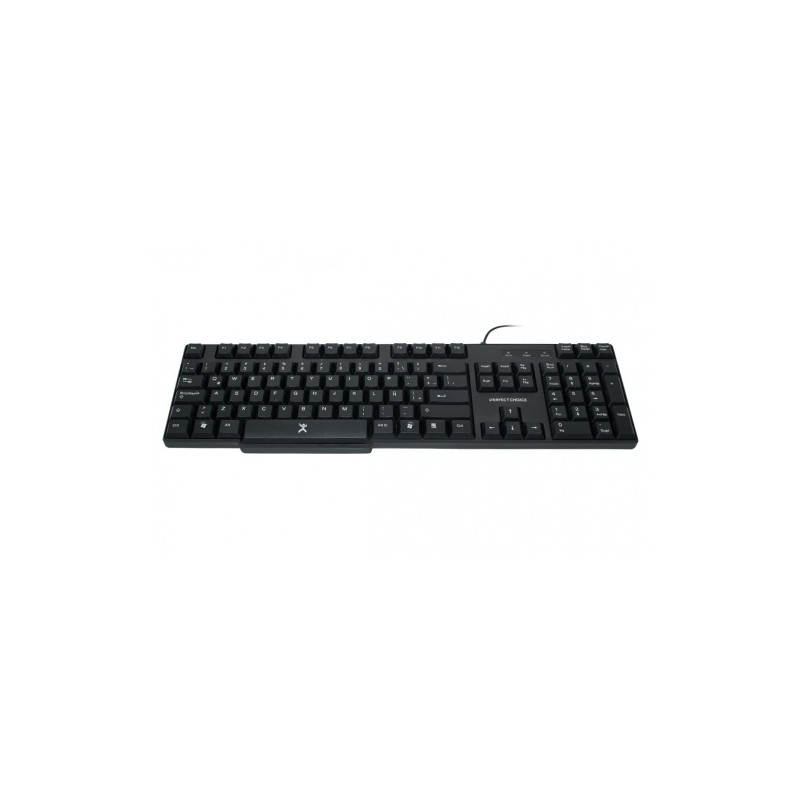 TECLADO ALAMBRICO PC-200970 RESISTENTE A DERRAMES USB PERFECT CHOICE NEGRO